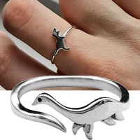 funny little dinosaur ring cute ring opening adjustable rings animal gothic jewelry girls dinosaur charm punk ring 2021 new