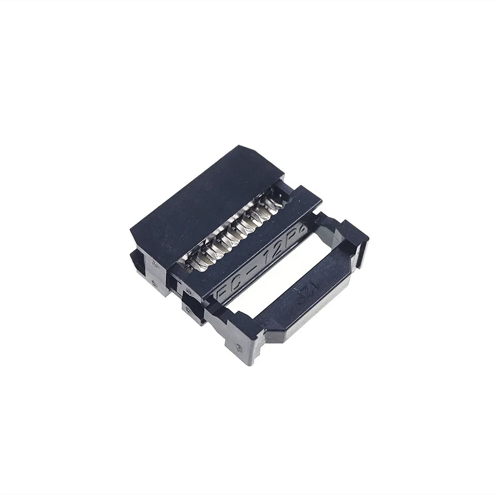 100 Pcs 0.100" 2.54mm 12 Pin Dual Row IDC Connector 2 Rows Position Rectangular Female Socket Receptacle Ribbon Cable FC-12 |