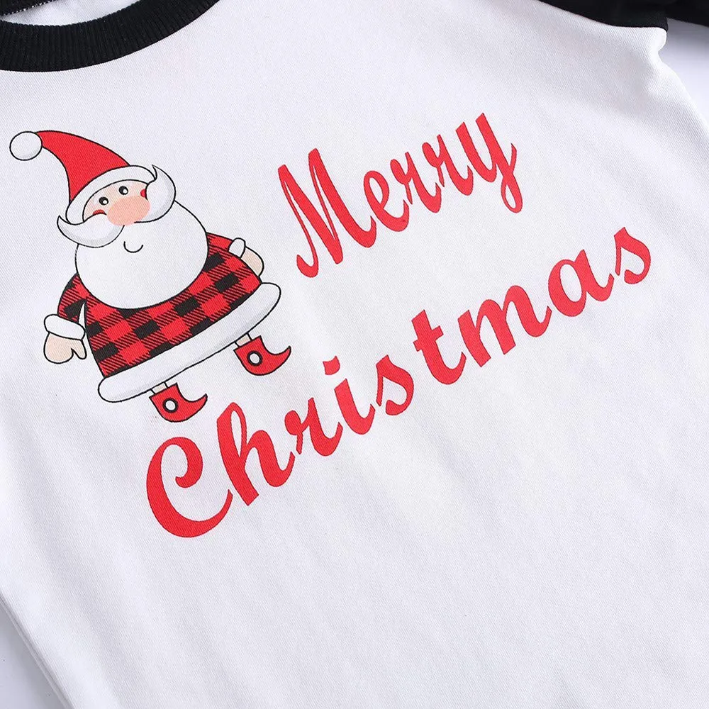 Мужские рождественские пижамы в клетку с Санта-Клаусом семейные сочетающиеся