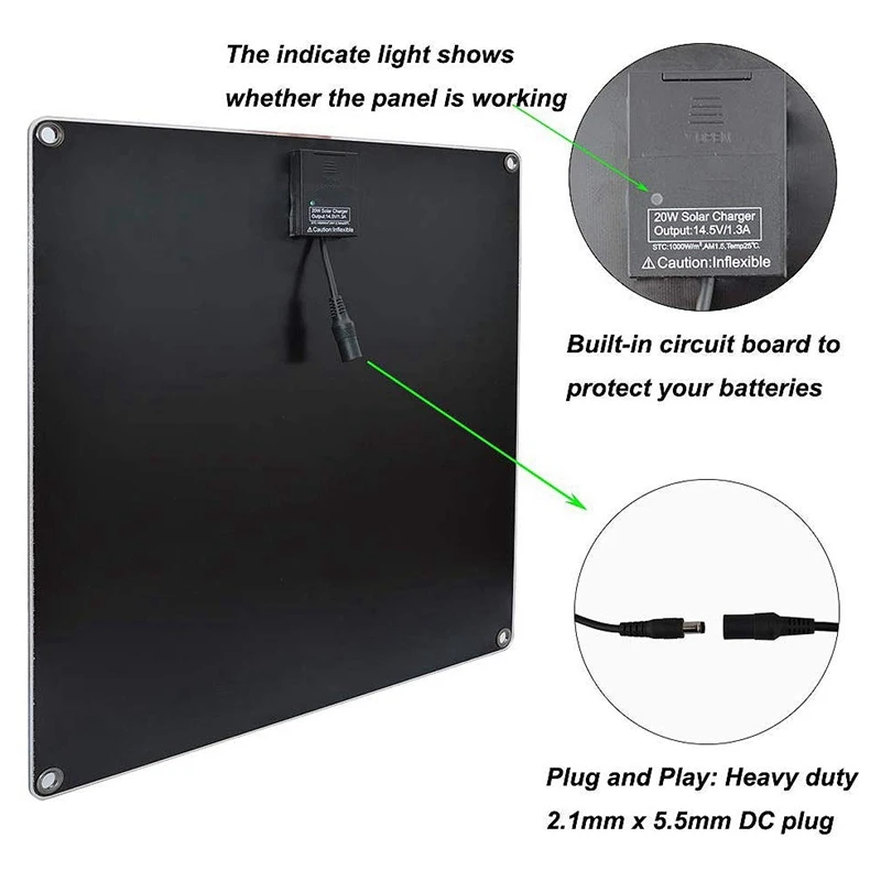 Солнечное зарядное устройство 20 Вт 12 В солнечная панель автомобильное