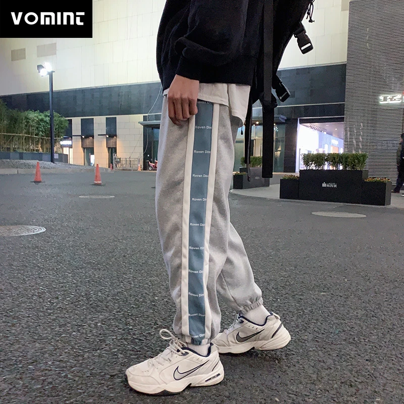 Мужские повседневные брюки Vomint эластичные трикотажные полной длины в полоску со