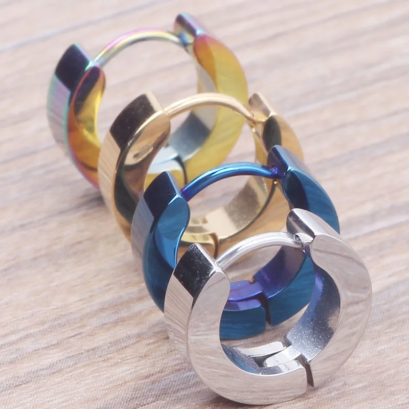 Мужские круглые серьги гвоздики кольцо для пирсинга из нержавеющей стали 1