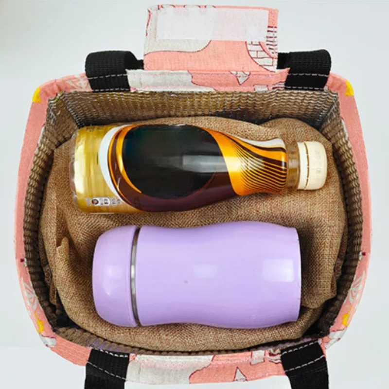 

New Cartoon Canvas Food Cooler Bags Insulated Lunch Bag for Women Men Kids Picnic Travel Breakfast Lunch Thermo Box Bag Linen
