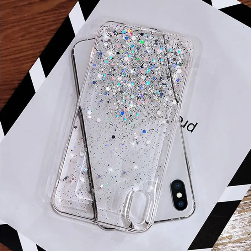 Glitter Phone Case for Xiaomi redmi note 4 4x 5 6 7 8 8T 9 9T 10 pro max lite back cover note8 note9 note10 note6 case | Мобильные