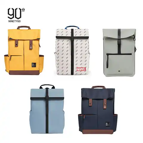 100% Оригинальный Xiaomi 90 Забавный Повседневный модный рюкзак, холщовая Водонепроницаемая школьная сумка для пар, дорожная сумка унисекс для н...
