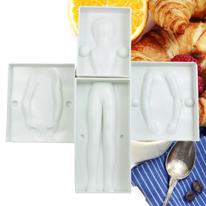 

6PCS Human Body Model Food-Grade Silicone 3D Shape Dress Fondant Cake Decorating Tools Silicone Soap Mold Silicone Cake Mold
