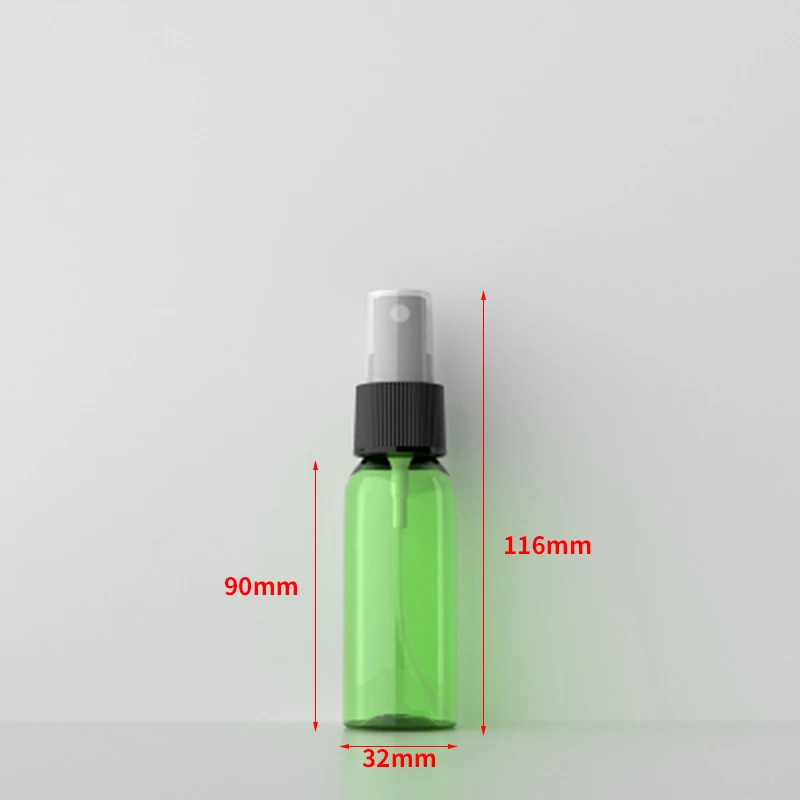 

12Pcs Green PET Travel Spray Bottles 1.7Oz(50Ml) with Black Fine Misting Sprayers for Cleaning Gardening Kitchen Plants