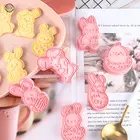 Набор для выпечки пасхальных печенья 6 шт., многоразовые инструменты для выпечки тортов, пластиковые штампы для печенья, домашнее украшение вечерние, пасхальное яйцо кролика