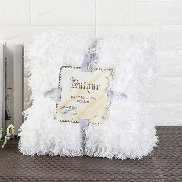 Beige White Новинка, супер мягкое мохнатое декоративное одеяло, длинное мохнатое пушистое элегантное уютное покрывало с пушистой постелью, покрывало для дивана - Цвет: Beige White