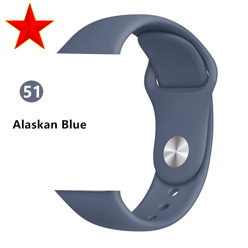 Ремешок для apple watch, ремешок для apple watch 5, 4, 3, iwatch, ремешок 42 мм, 44 мм, 38 мм, 40 мм, браслет Correa, силиконовый ремешок для часов, ремень, аксессуары - Цвет ремешка: Alaskan Blue