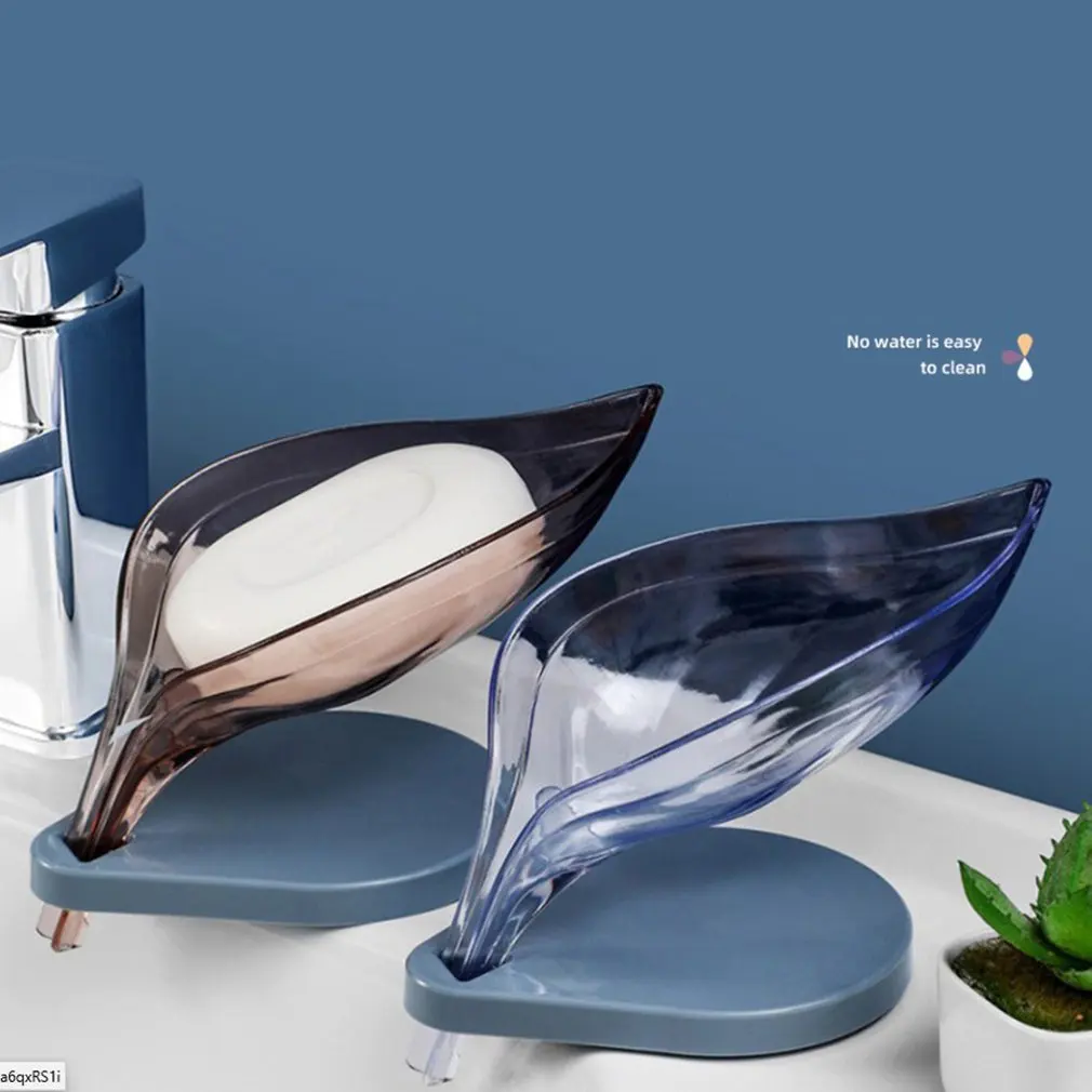 

New Leaf Shape Soap Box Drain Soap Box Bathroom Toilet Laundry Soap Holder Case Bathroom Accessories Supplies Tray Gadgets