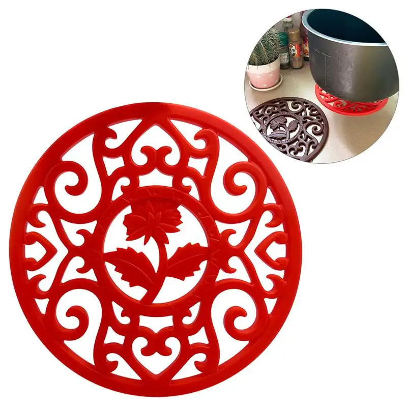 Круглый силиконовый коврик для чайника с теплоизоляцией и защитой от ожогов