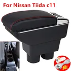 Подлокотник для Nissan Tiida c11, подлокотник в салон автомобиля, кожаный ящик для хранения, детали, центральная консоль, аксессуары для тюнинга автомобиля