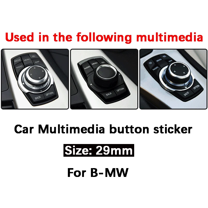 

1pcs 29mm Car decoration Sticker Car Multimedia button sticker For Bmw e46 e90 e60 e39 f30 e36 f10 f20 e87 e92 e30 e34 X1 X3 X4