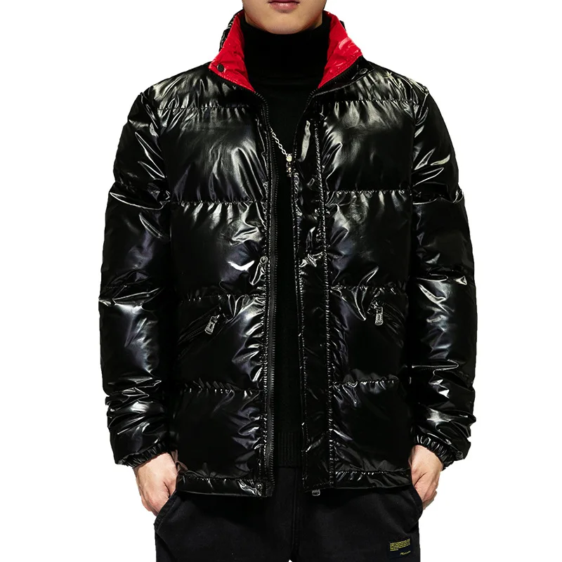 Winter Men's Jacket Casual Warm Thick Coat Fashionable Hooded Parkas Men's Clothing Loose Windproof  waterproof Shiny Jacket