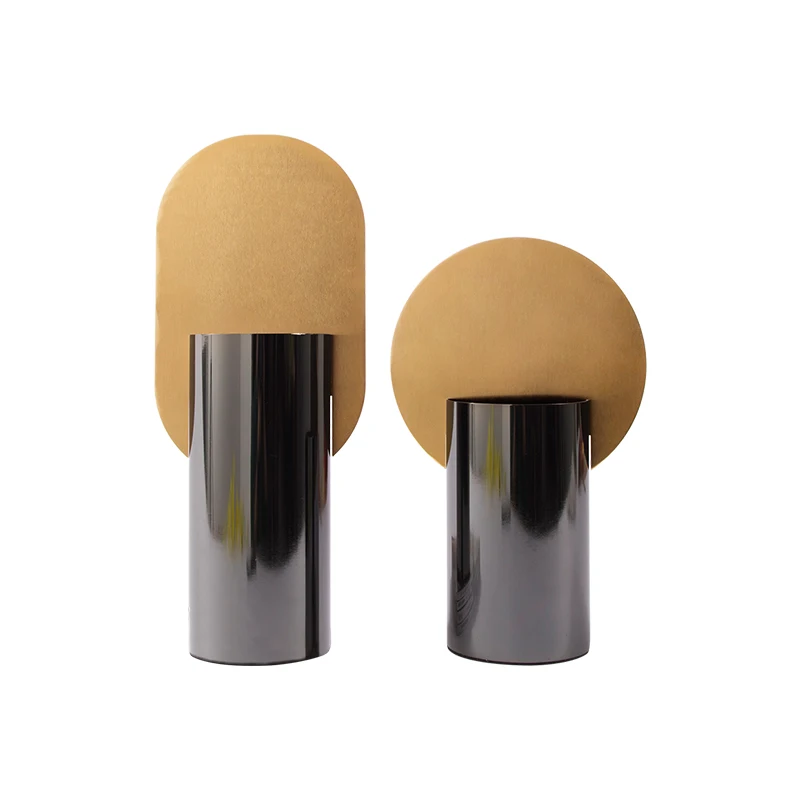 

Modern Light Luxury Metal Decorations Crafts Ornaments Straight Vase Decoration