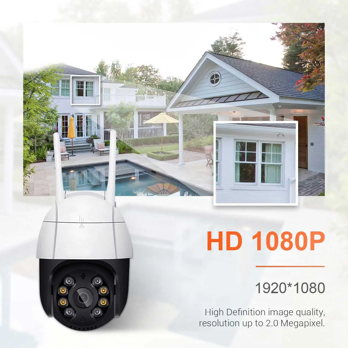 

IP-камера наружная, 1080P, PTZ, Wi-Fi, беспроводная, H.265, P2P