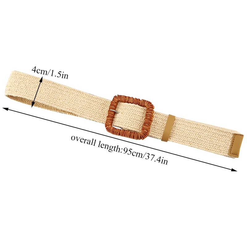 

Retro Braided Belt Women Fashionable Beautiful Vintage Convenient Fake Straw Linen Weave Cotton Ethnic Wind Pin Buckle Belt