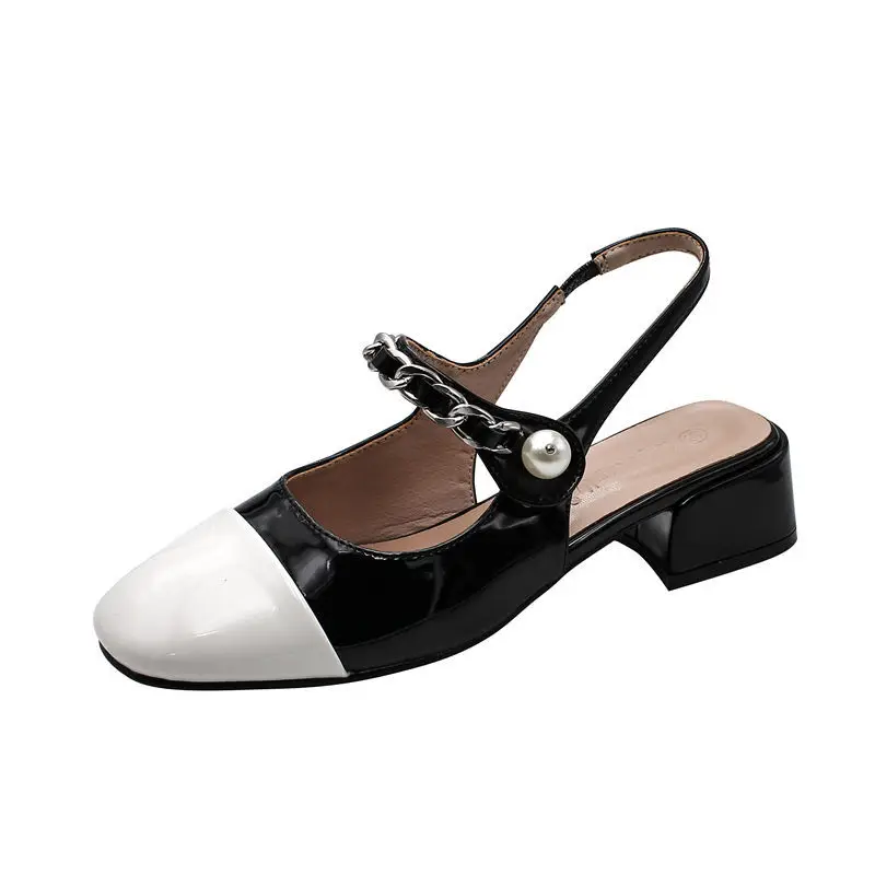 

Low Sandals Woman Leather Buckle Strap Mary Jane Espadrilles Platform Block Heels 2021 Summer Clear Shoes Med Low-heeled High Co