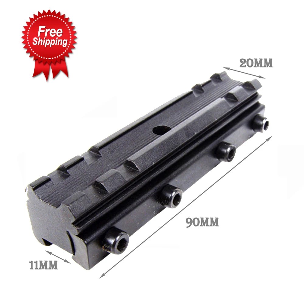 

11mm Dovetail to 20mm Weaver Picatinny Rail Base Adaptor Scope Mount Converter M-006 3/8" Dovetail to 7/8"
