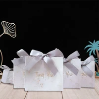 20/50PCS Marble Thank You Packaging Gift Box Kraft Paper Bag Candy Boxes Flower Bags Wedding Cookie Birthday Party Decoration