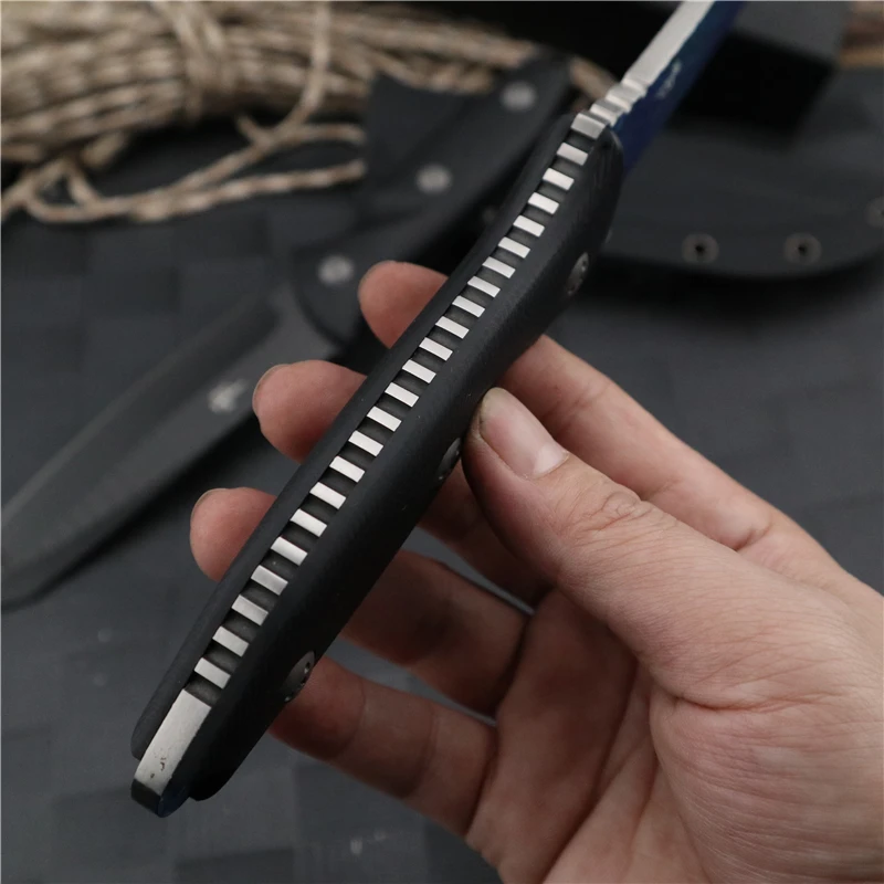 Охотничий нож прямой резак из стали D2 с фиксированными лезвиями универсальный