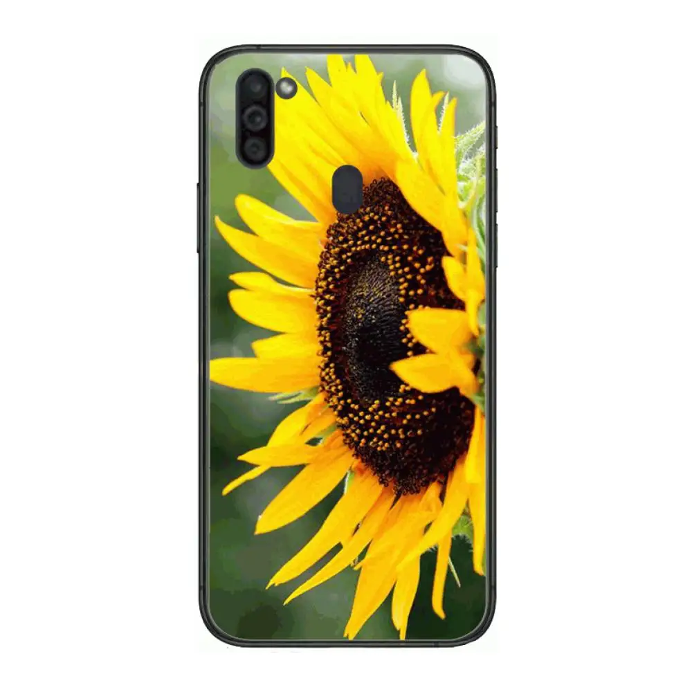 

Sunflower flower Mobile Phone Case Hull For Samsung Galaxy M 10 20 21 31 30 60S 31S Black Shell Art Cell Cover TPU