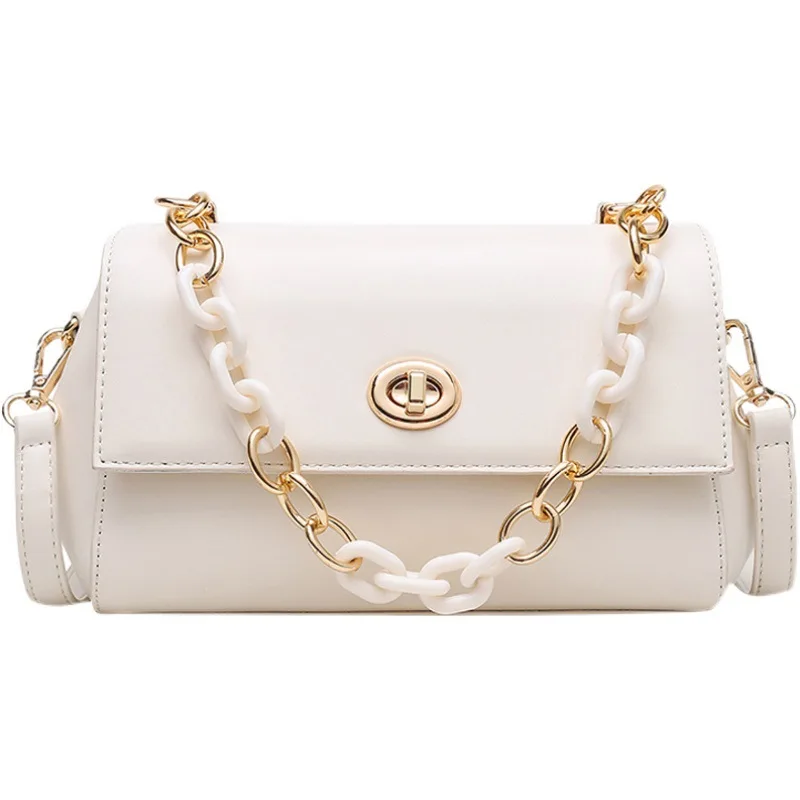 

Summer2021new Fashion Ladies Messenger Bag Casual All-match Chain One Shoulder Small Square Bag Texture Western Style Female Bag