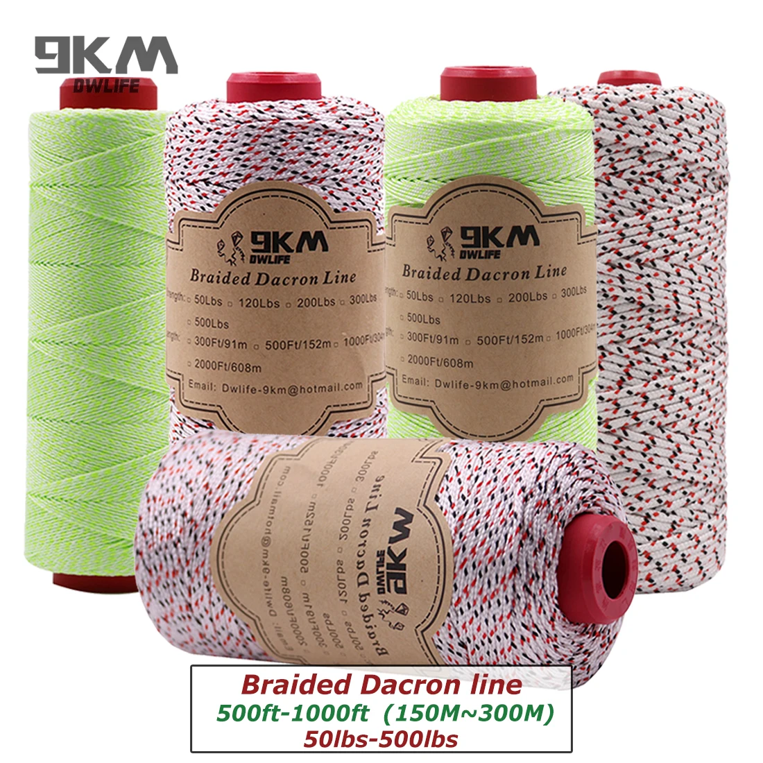 Braided Dacron Fishing Line Outdoor Kite Line 500-1000ft Multi-Functional Camping Flag Tying Band Fishing Applications 50-500Lbs