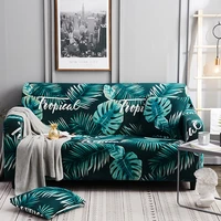 elastic sofa cover armchair corner big sofa cover for living room chaise cover lounge daybed 2 and 3 seater tropical palm leaves