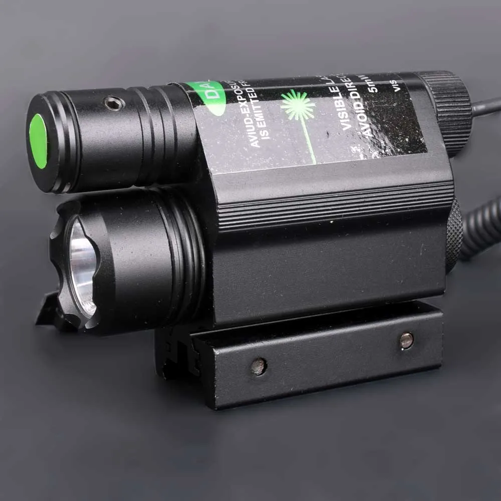 Тактический светодиодный фонарь зеленый/красный лазерный прицел для