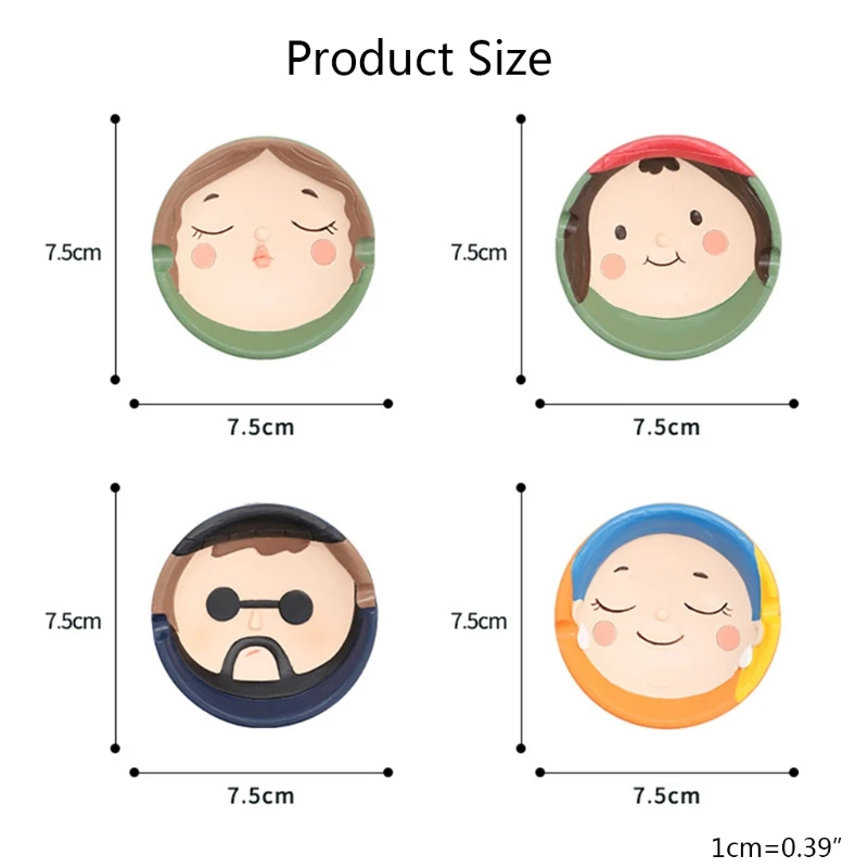 

Creative Cartoon Figure Print Ashtray Resin Ornament Novelty Funny Cigarette Holder Container Organizer Smoking Gadgets N0PA