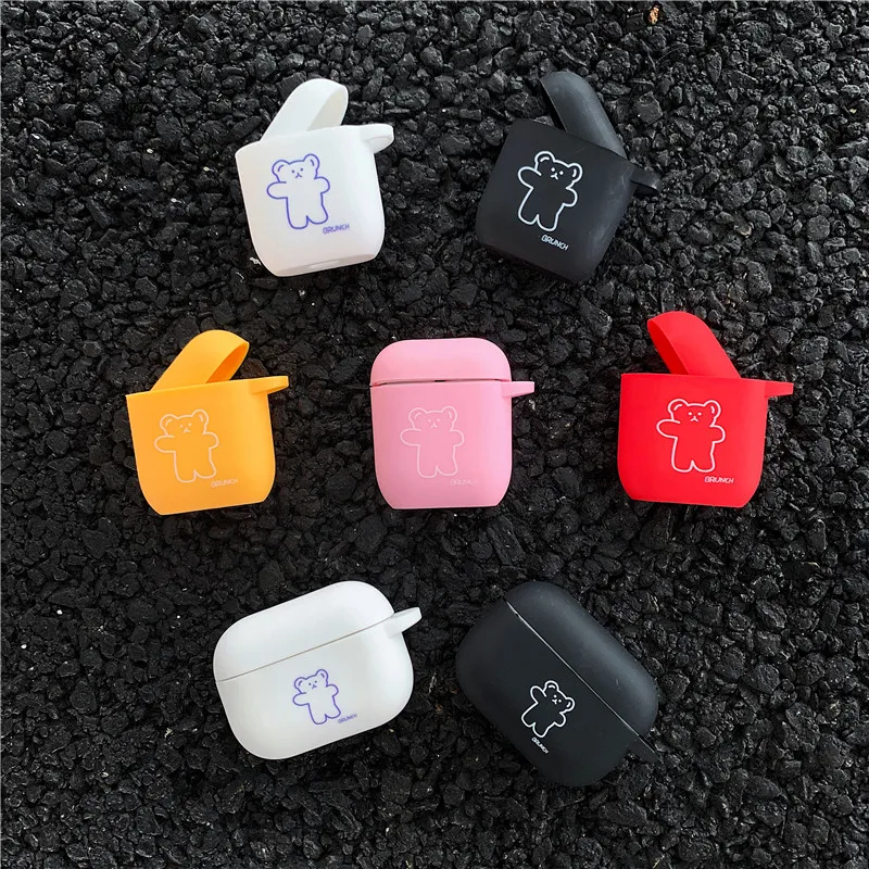 Для AirPods pro Чехол с милым рисунком медведя из мультфильма чехол для наушников s Apple