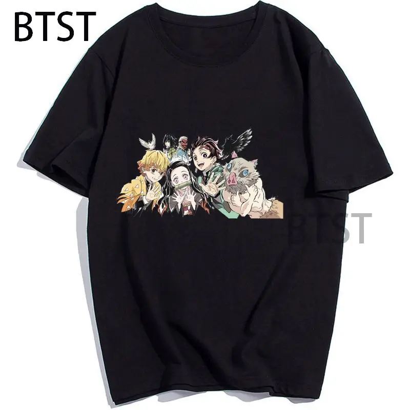 

Kawaii Demon Ayer Kimetsu No Yaiba Высокое качество Мужская футболка Мода 2021 футболка с коротким рукавом летние аниме Рубашки повседневные топы