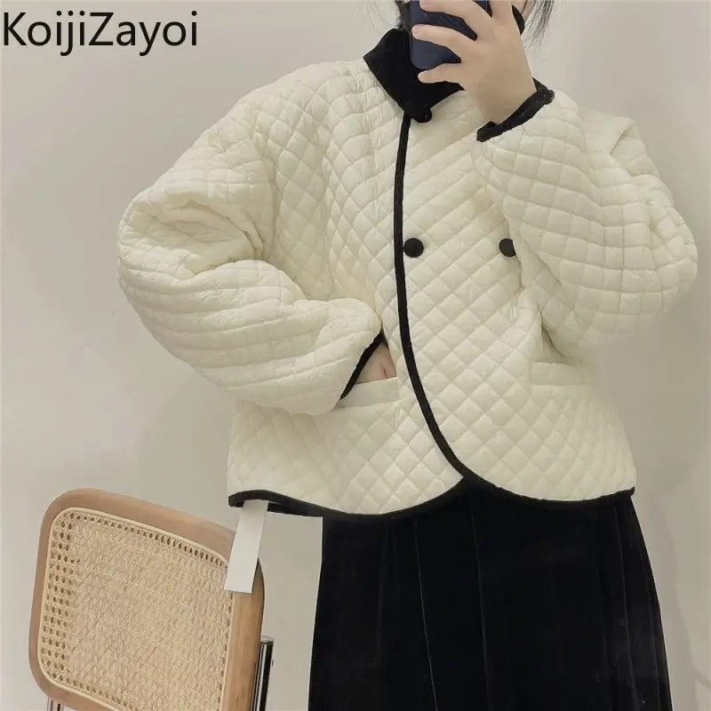 

Koijizayoi Elegant Parkas Woman Winter Clothing Japan Style Fashion Warm Thicken Quilted Coat Solid Fashion Jacket Chic 2022