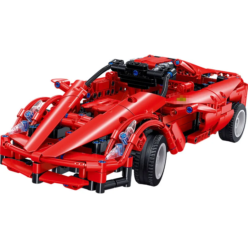 589 шт. техника гонщиков одежды с принтом Тачки масштаб спортивные оттягиваемая