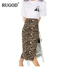 RUGOD 2019 поп Главная улица Многоцветный леопардовый сексуальный женский длинная юбка Slim Fit Прямая юбка мода Большой размер Носить в любое время юбка