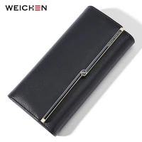 weichen brand designer trifold long wallet womens soft pu leather female purse card holder phone pocket ladies clutch burse