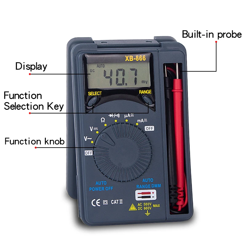 

Portable Mini Multimeter AC DC Current voltage Tester LCD Range Auto Pocket Digital Ammeter Voltmeter Multimeter Tester Tool