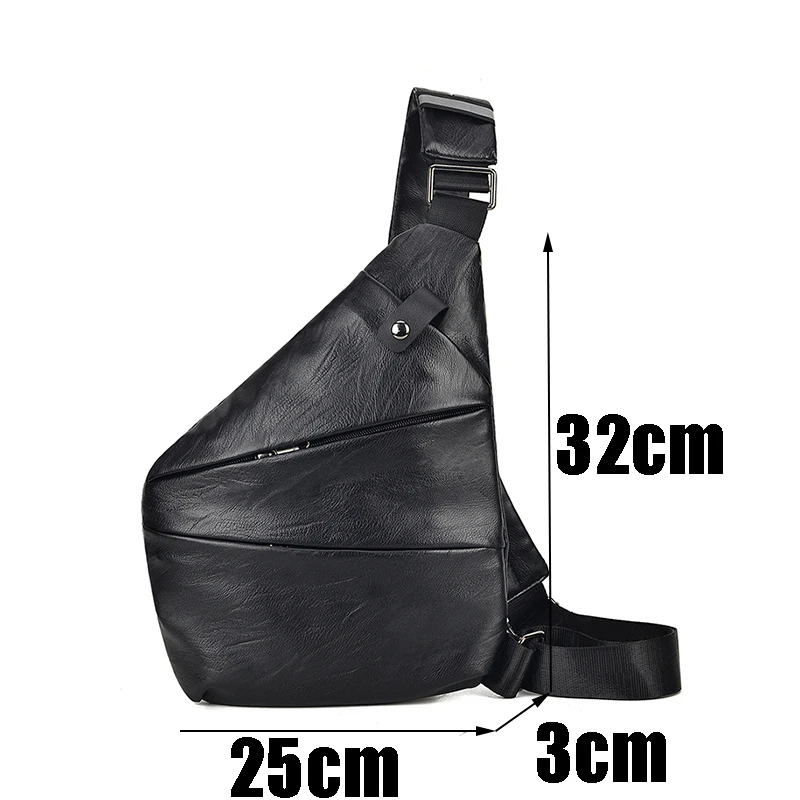 Мужские Водонепроницаемые нагрудные сумки из ПУ кожи Мужская тактическая