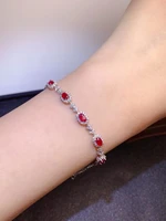 trendy silver ruby silver bracelet 3mm5mm natural ruby bracelet 925 silver ruby bracelet anniversary gift for wife