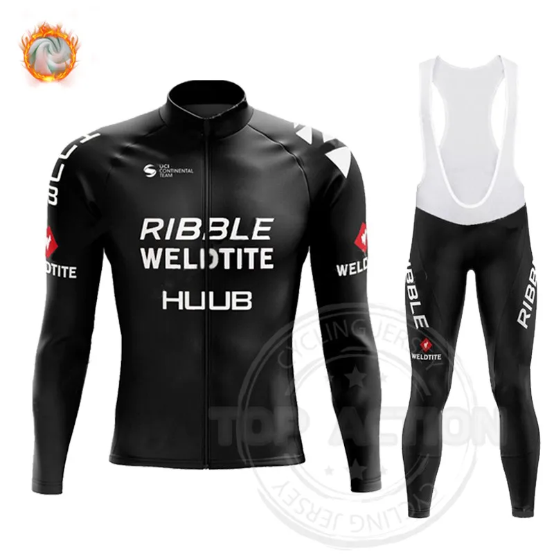 

HUUB 2022 Winter Warm Fleece Cycling Jersey Breathable Long Sleeve Men's Mountain Bike Cycling Jersey Roupa Ciclismo