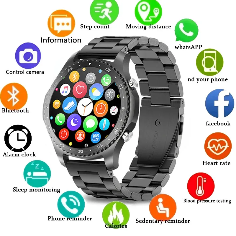 

New Men Smart Watch Bluetooth Call Heart Rate Body Temperature Monitor music control Sports Fitness Watch Luxury men Smartwatch