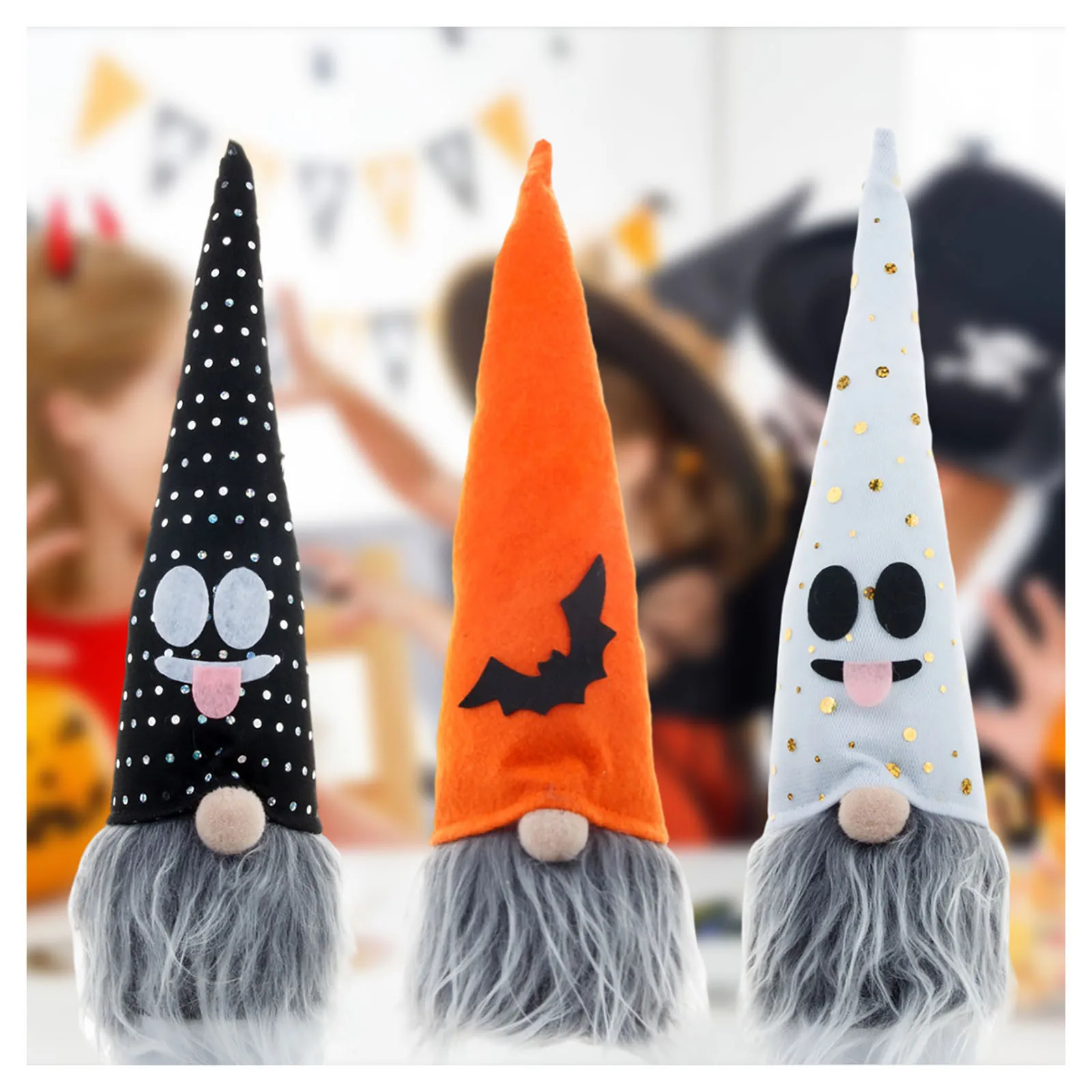 

Halloween Light Holiday Decoration Faceless Doll Dwarf Halloween Party Light Gnome Plush Doll Ornament Home Decor Accessories