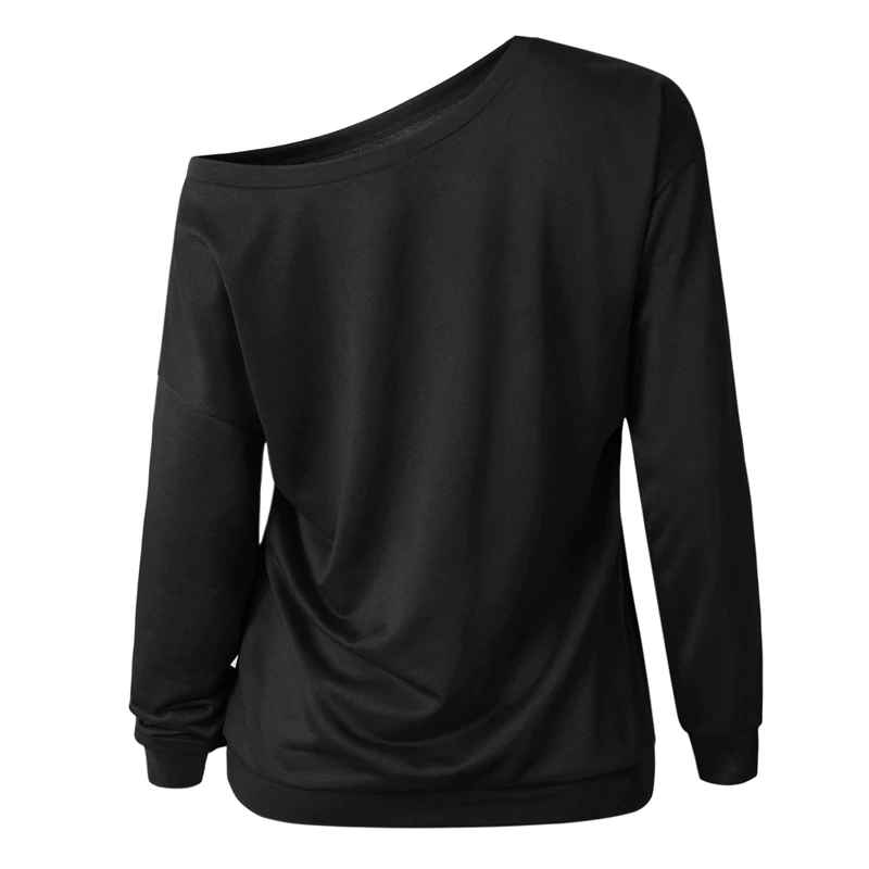 

Oufisun 2020 Autumn Winter New Solid Sweatshirts Sexy Drop Shoulder Full Sleeve Sweatshirts Casual Slash Neck Womens Sweatshirt