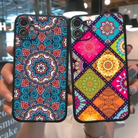 punqzy pattern phone case for iphone 12 11 pro max xr xs max 6s 8 7 plus se 2020 flower silica gel anti fall soft tpu back cover