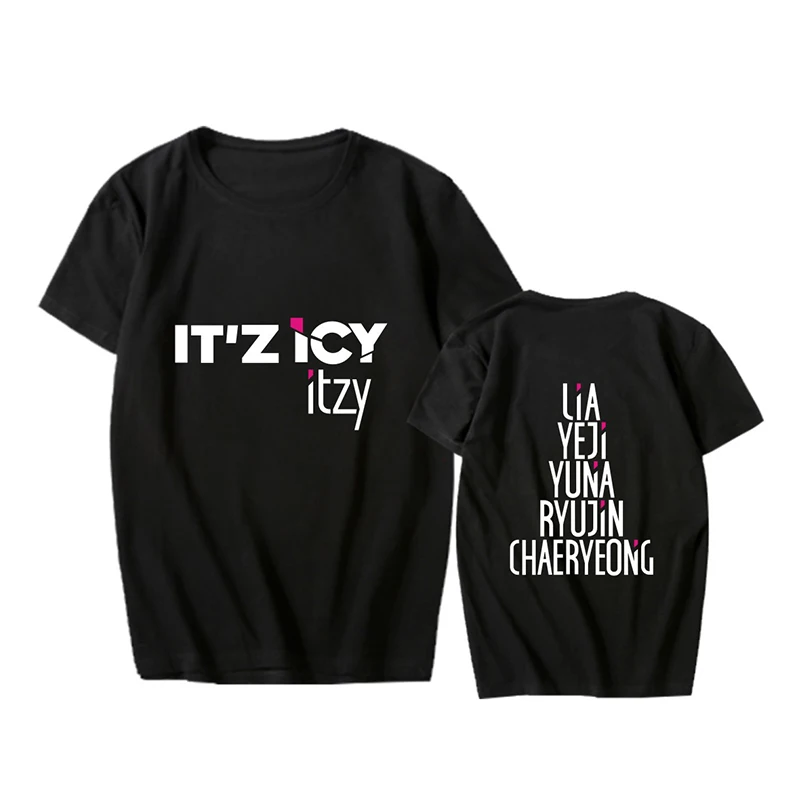 K pop ITZY альбом &ltIT'z ICY&gt поддерживающая Футболка Kpop футболка с коротким рукавом