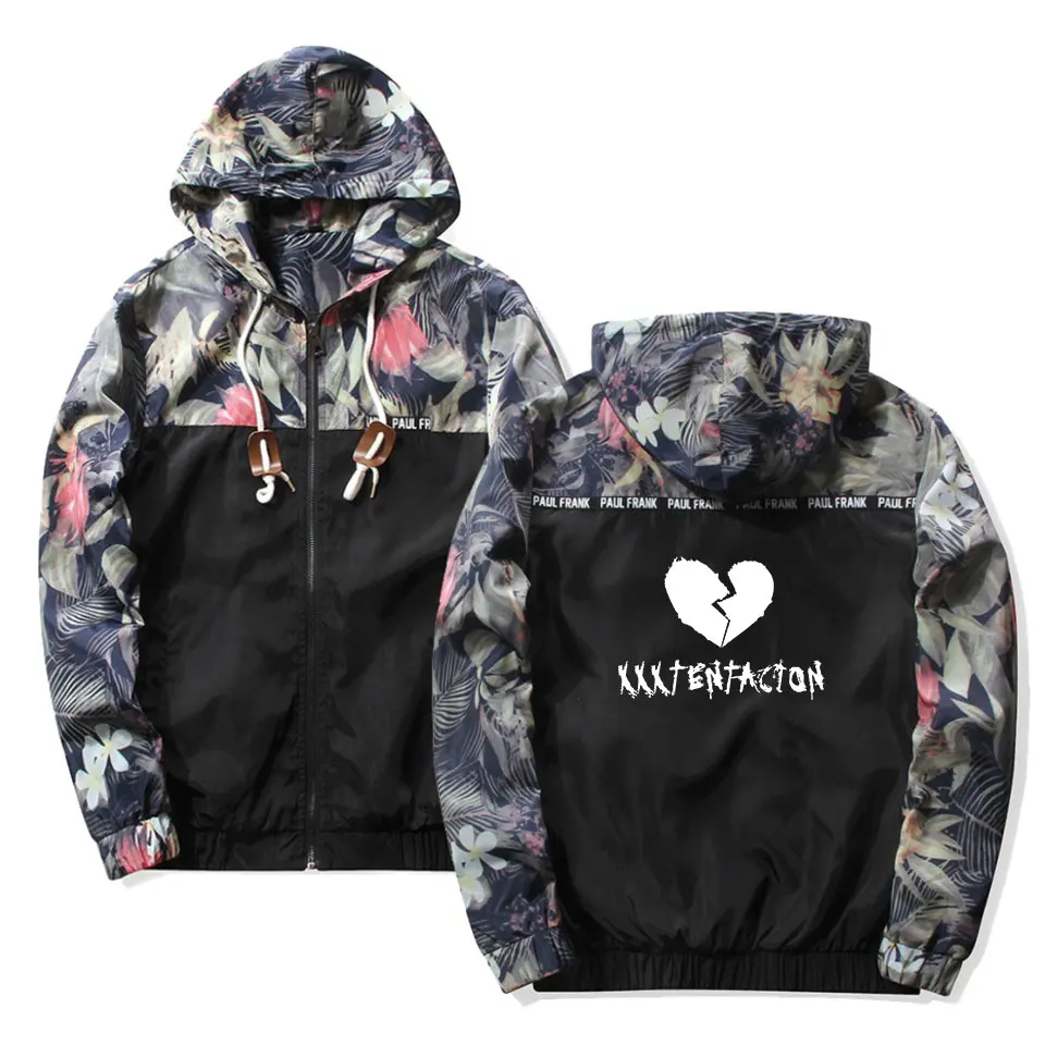 

XXXTENTACION Hooded Jackets Men Hip Hop Harajuku Windbreaker Men Jackets Coats Sweater Zipper Lightweight Jackets Bomber Coat