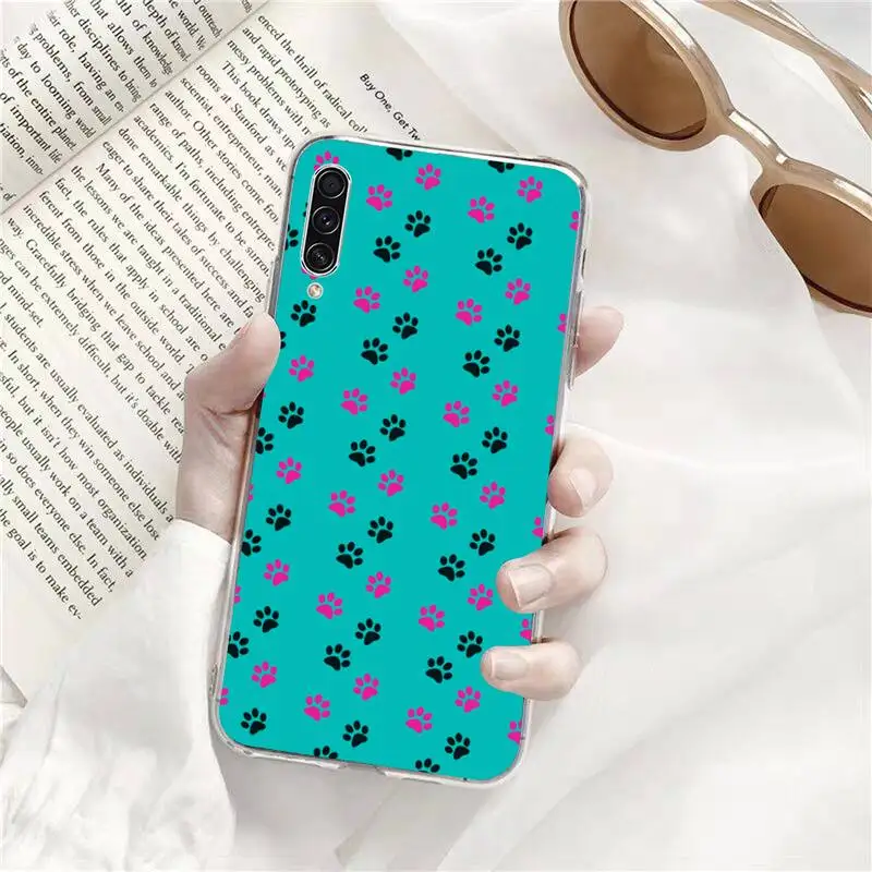 

Cute dog foot comic painting Phone Case Transparent for Samsung A71 S9 10 20 HUAWEI p30 40 honor 10i 8x xiaomi note 8 Pro 10t 11