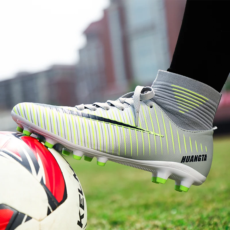 

Outdoor Men Boys Soccer Shoes Football Boots High Ankle Kids Cleats Training Sport Sneakers Size 33-45 Dropshipping